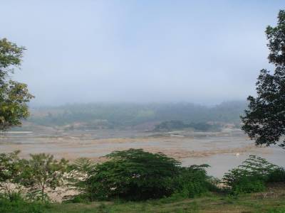 Le Mekong dans la brume matinale
