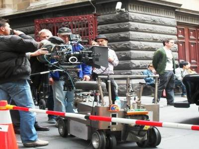 Un tournage de film avec des gens pas connus
