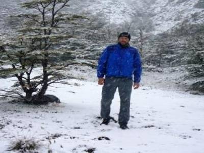 Sous la neige, lors de l´ascencion epique au refugio britannico