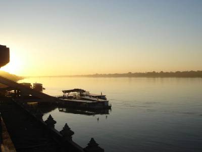 Coucher du soleil sur le Mekong
