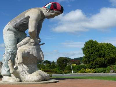 Statue à Te Kuiti,capitale de la tonte des moutons