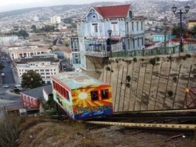 Funiculaire, pour acceder a un cerro de Valparaiso