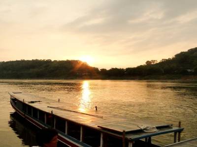 Couché de soleil sur le Mekong