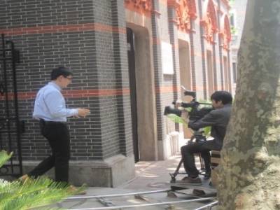 Tournage d'un documentaire dans la French Concession