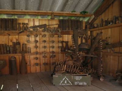 collections d'armes à la guesthouse
