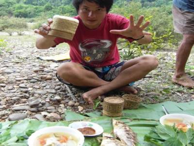 sticky rice et poissons