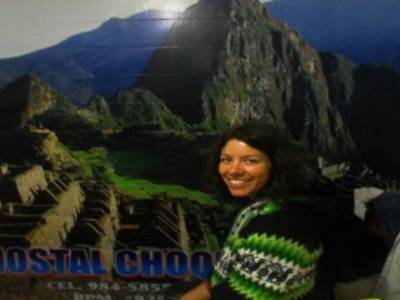  Arrivee a l´hotel de Aguas Calientes et dans la chambre, un poster geant du machu pichu... on sý croirait !