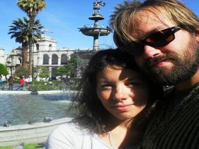 Sur la plaza del armas a Arequipa