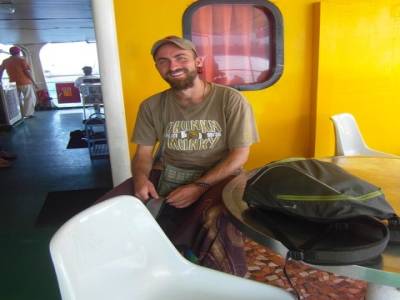 sur le ferry, en direction de Bali
