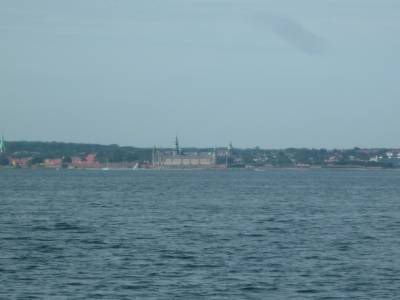 Vue sur Elseneur au Danemark depuis Elsinborg.