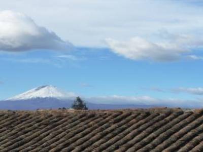 Le Cotopaxi, vu de la terrasse de notre hotel