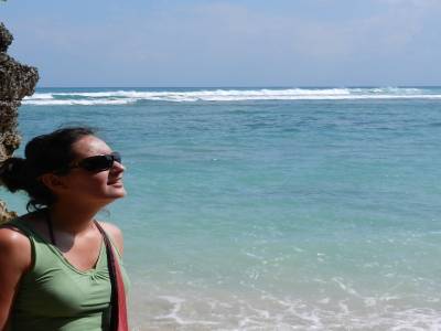 Me sur la plage de Padang Padang