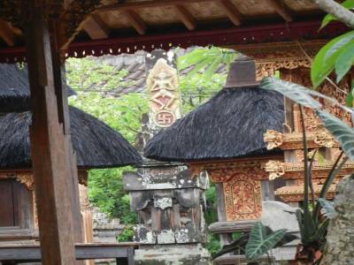Cour intérieure chez l'habitant à Ubud