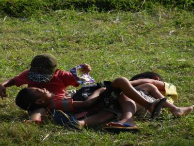 Enfants dans les rizières d'Ubud