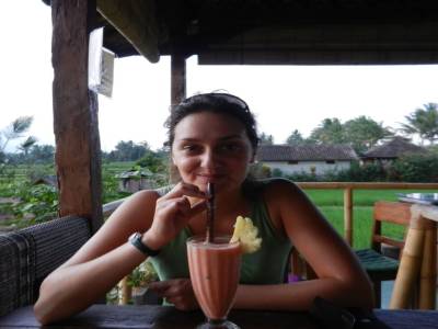 Jus de fruits mixés dans une ferme Bio des rizières d'Ubud