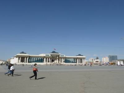 Place Sukhbaatar - place principale avec palais gouvernemntal