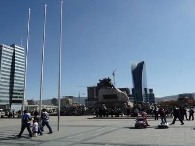Place Sukhbaatar - place principale avec palais gouvernemntal