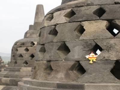 Piou Le Bleurg au Borobudur