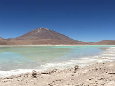 Laguna verde qui change de couleur