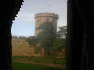 through the window