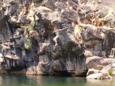 Water fall jump (sandy creek - Lichtfield N.P.)
