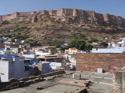 Vue depuis l'hotel sur le Forteresse de Mehrangarh