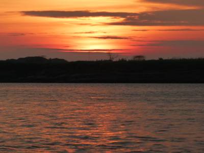 Coucher de soleil sur le Mekong