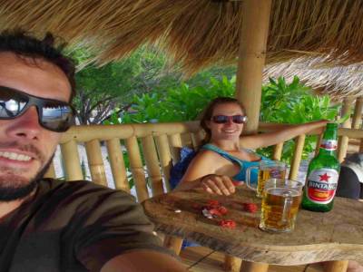 Une petite Bintang pour fêter nos vacances sur Gili Air!!