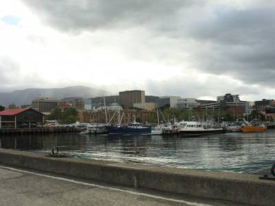 Vue du port de Hobart.
