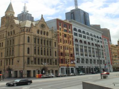 Vue d'une rue principale de Melbourne