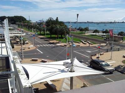 Vue de la terrasse du backpacker