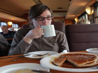 Des bonnes crêpes avec du vrau sirop d'érable...