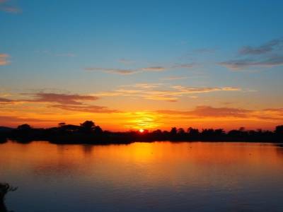 coucher de soleil, vue du balcon