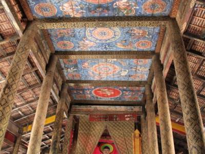 Inside the Pagoda made of wood (Kampong Cham Province)