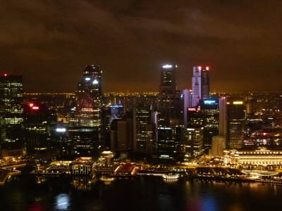 Vue depuis le toit du Marina Bay Sand - Vista desde el hotel Marina Bay Sand