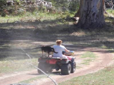 Elodie et Sally sur le 4 wheeler