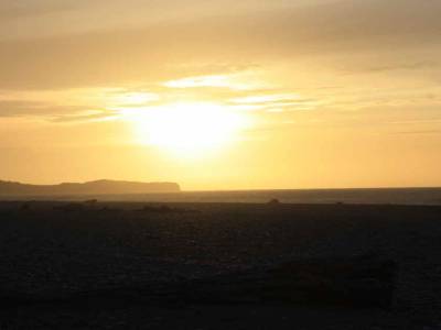 Coucher de soleil sur Gillespies Beach