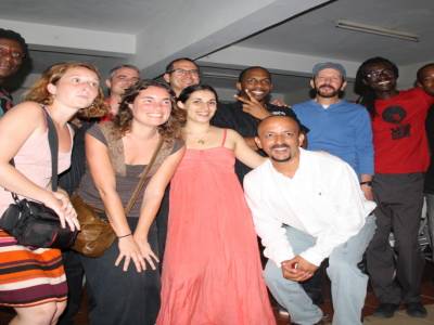 Fethi tabet crew and Skarpyon (local artist)