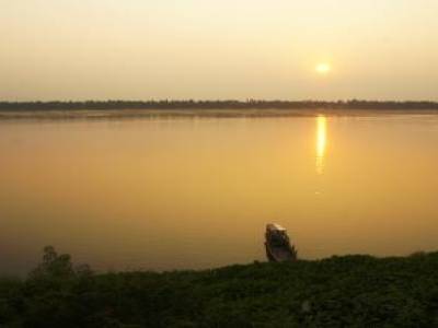 Coucher de soleil sur le Mekong