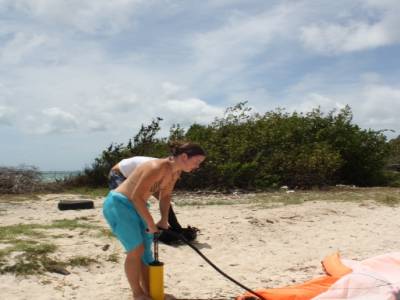 Gonflage de la voile de Kite surf