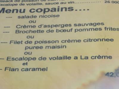Le Menu copains