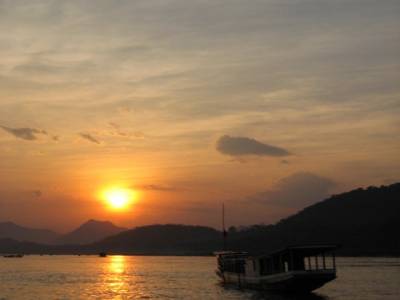couche de soleil sur le Mekong 1