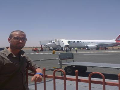 Arrivé à l'aéroport de bush d'Alice Springs