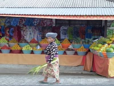 Stands de fruits sur la route