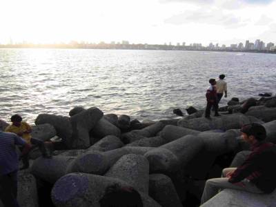 coucher de soleil sur la baie de Bombay