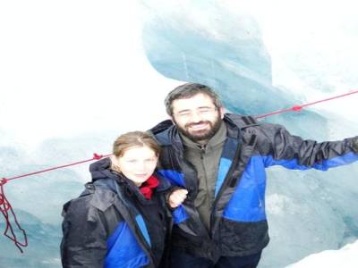 Photo dans un trou naturel dans la glace