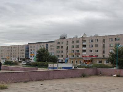 Darkhan. Ville minière vitrine du communisme pour les ouvriers Mongols. Pas de chance le temps est vraiment mauvais..