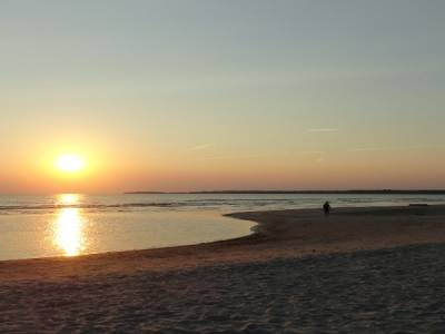 Coucher de soleil sur la plage de Sandbanks