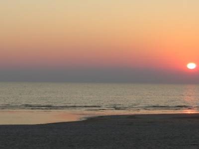 Coucher de soleil sur la plage de Sandbanks