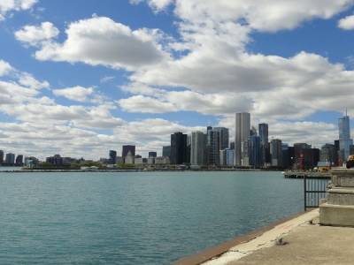 Vue d'une partie de Chicago au bout du Navy Pier